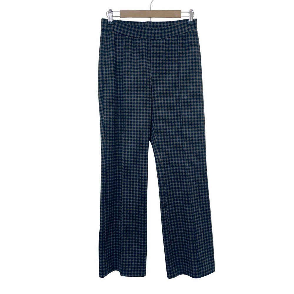 Part‎ Two Womens Check Straight Leg Trousers Size 40 Blue Brown Preppy Academia